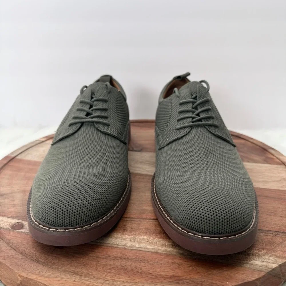 GH Bass Pasadena Knit Buck Mens 9.5M Army Green Oxford Shoes BAZ2B421 NIB